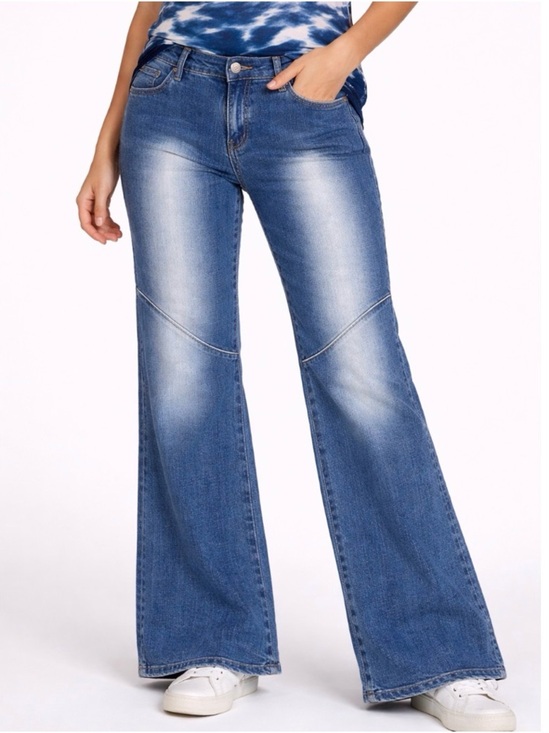 Denim - Sebo Paris wide leg mid/low rise white leg detailing piping on waist/legs sSZ 13